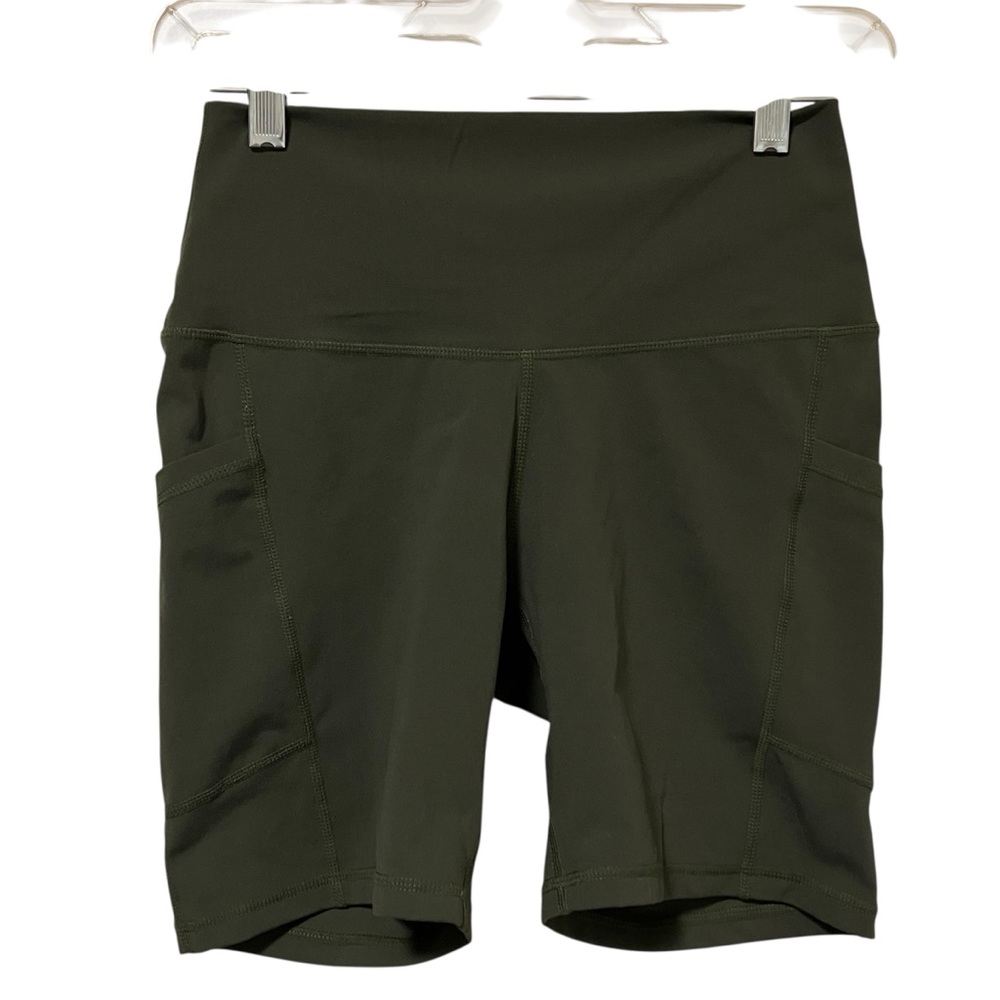 Colorfulkoala Olive Green Biker Shorts